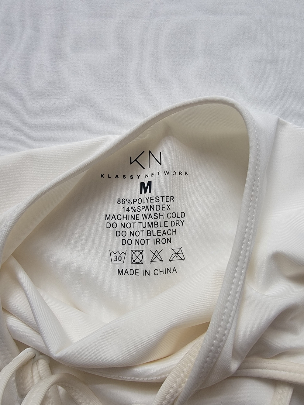 Klassy Network White Cross-Back Bodysuit - Picture 5 of 5